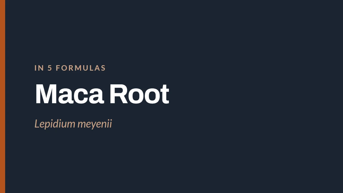 Card reading Maca Root, Lepidium meyenii, in 5 formulas