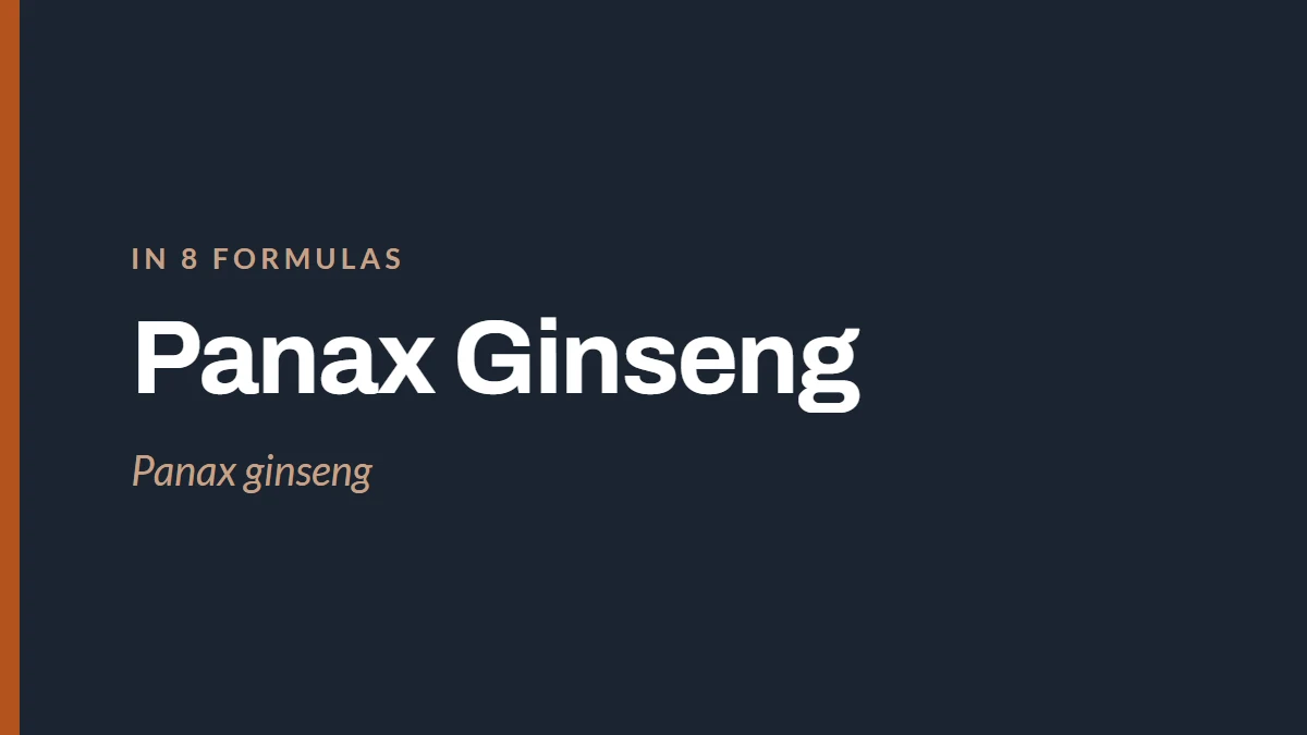 Card reading Panax Ginseng, Panax ginseng, in 8 formulas